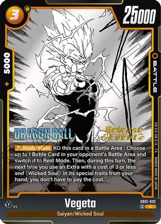 Image of Vegeta - SB01-032 (SB01-032) - Manga Booster 01 Release Event Cards