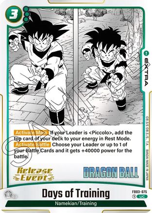 Image of Days of Training (FB03-075) - Manga Booster 01 Release Event Cards