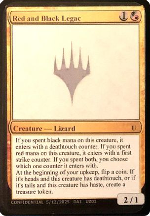 Image of Red and Black Legac (-) - Un-Known Event Playtest Cards