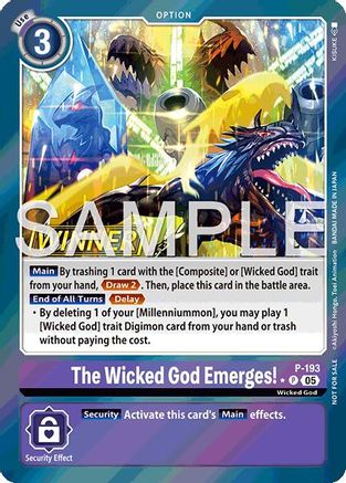 Image of The Wicked God Emerges! (Store Tournament 2025 Vol.3 Winner Pack) (P-193) - Digimon Promotion Cards Foil