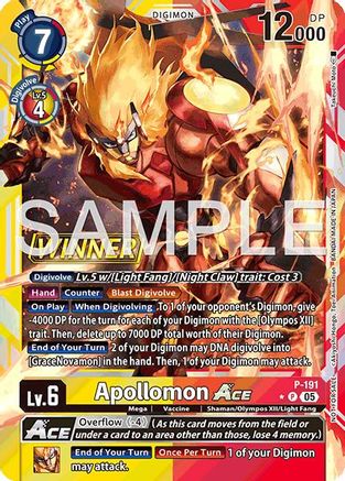 Image of Apollomon ACE (Store Tournament 2025 Vol.3 Winner Pack) (P-191) - Digimon Promotion Cards Foil