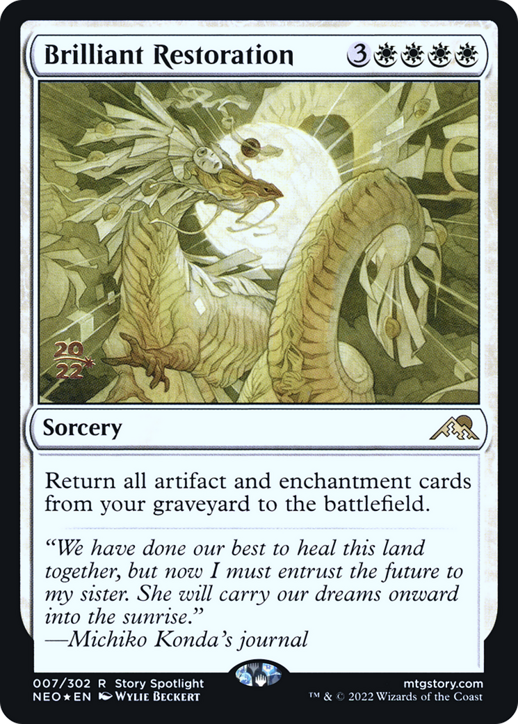 Image of Brilliant Restoration (PRE-007) - Kamigawa: Neon Dynasty Promos Foil