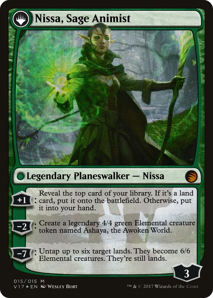 Image of Nissa, Vastwood Seer (V17-015) - From the Vault: Transform: (originpwdfc) Foil