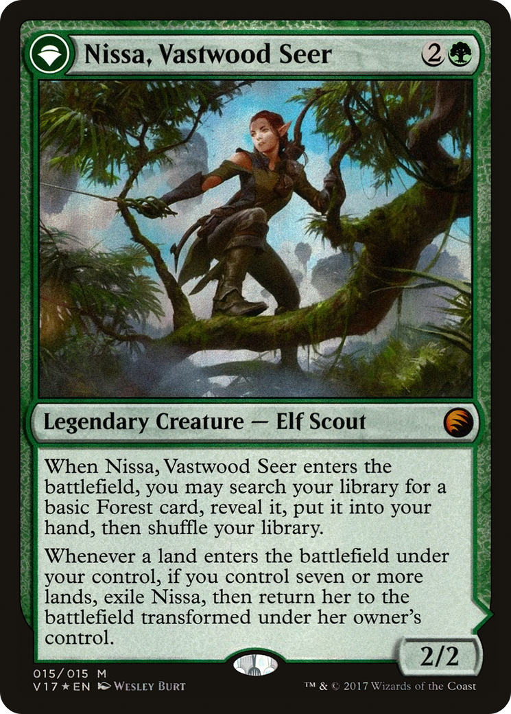 Image of Nissa, Vastwood Seer (V17-015) - From the Vault: Transform: (originpwdfc) Foil