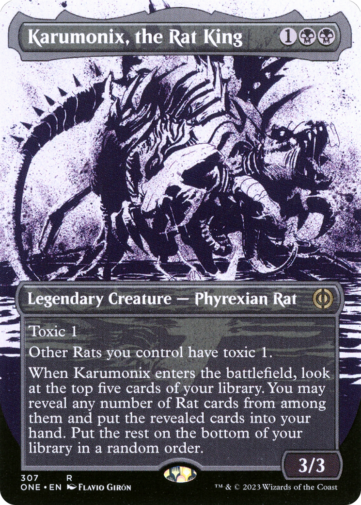 Image of Karumonix, the Rat King (Showcase) (ONE-307) - Phyrexia: All Will Be One: (Showcase) (Borderless)