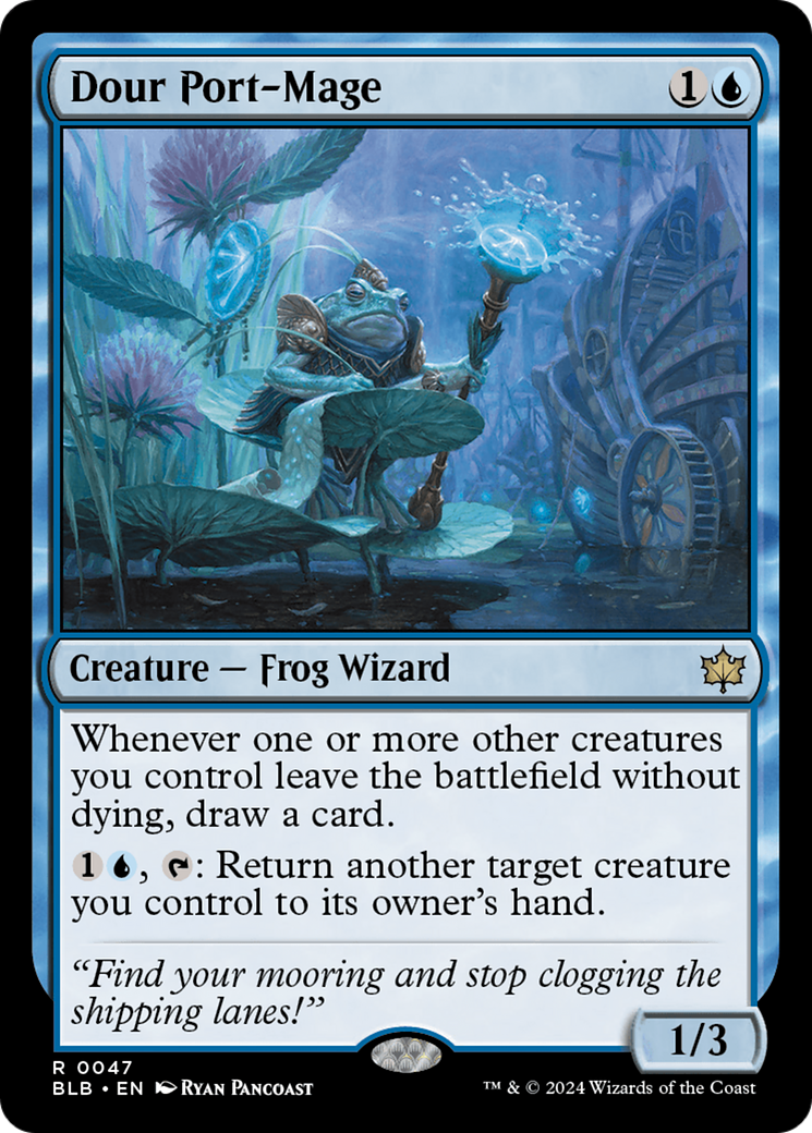 Image of Dour Port-Mage (BLB-047) - Bloomburrow Foil