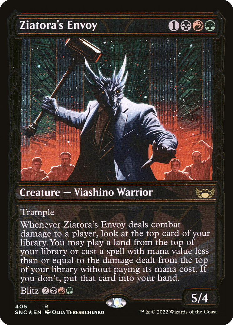 Image of Ziatora's Envoy (Gilded Foil) (SNC-405) - Streets of New Capenna: (Showcase) Foil