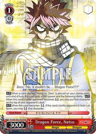 Image of Dragon Force, Natsu (RRR) (FT/EN-S02-052R RRR RE) - Fairy Tail Chronicle Set