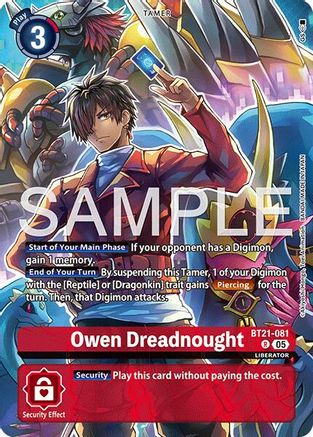 Image of Owen Dreadnought (Digimon Liberator Debuggers Set) (BT21-081) - World Convergence Foil