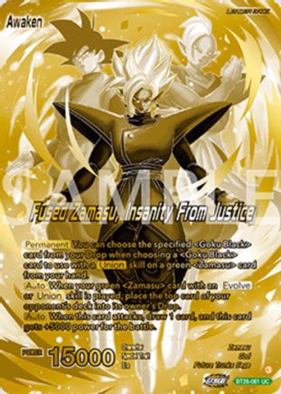 Image of Zamasu // Fused Zamasu, Insanity From Justice (Championship Golden Card 2025 Vol.2) (BT26-061) - Promotion Cards Foil