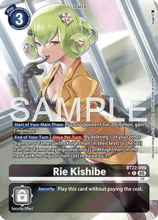Image of Rie Kishibe (Alternate Art) (BT22-090) - Cyber Eden Foil