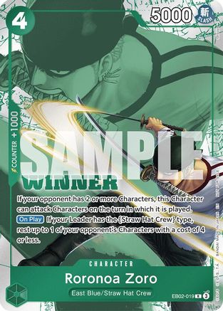 Image of Roronoa Zoro (Winner Pack 2025 Vol. 3) (EB02-019) - One Piece Promotion Cards Foil