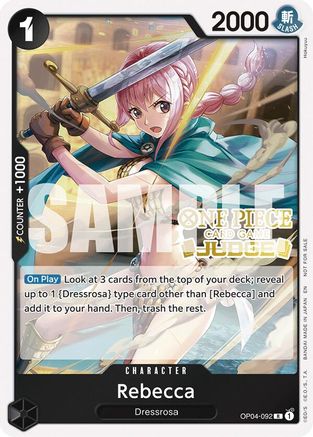 Image of Rebecca (Judge Pack Vol. 6) (OP04-092) - One Piece Promotion Cards Foil