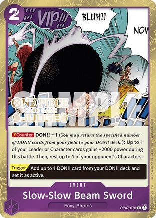 Image of Slow-Slow Beam Sword (Judge Pack Vol. 6) (OP07-076) - One Piece Promotion Cards Foil