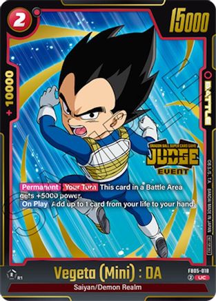 Image of Vegeta (Mini) : DA (Judge Pack (Event Judge) 04) (FB05-018) - Tournament and Championship Promos Holofoil
