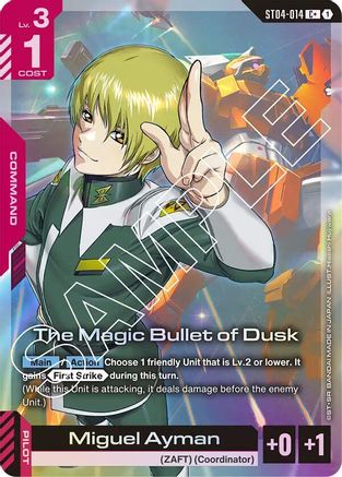 Image of The Magic Bullet of Dusk (C+) (ST04-014) - Starter Deck 04 SEED Strike Holofoil