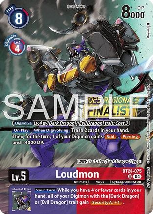 Image of Loudmon (Regionals 25-26 Season 2 Finalist) (BT20-075) - Release Special Booster 2.0 Foil