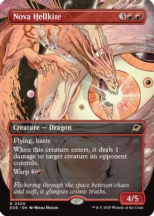 Image of Nova Hellkite (Borderless) (EOE-309) - Edge of Eternities Foil