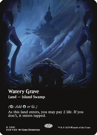 Image of Watery Grave (Borderless) (Galaxy Foil) (EOE-381) - Edge of Eternities Foil