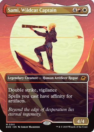 Image of Sami, Wildcat Captain (Borderless) (EOE-301) - Edge of Eternities Foil