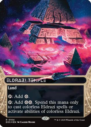 Image of Eldrazi Temple (0104) (Borderless) (Galaxy Foil) (EOS-104) - Edge of Eternities: Stellar Sights Foil