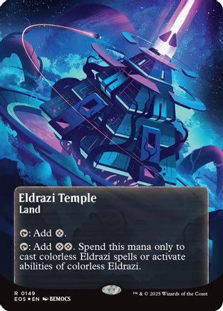 Image of Eldrazi Temple (0149) (Borderless) (Galaxy Foil) (EOS-149) - Edge of Eternities: Stellar Sights Foil