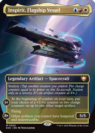 Image of Inspirit, Flagship Vessel (Borderless) (EOC-002) - Commander: Edge of Eternities Foil