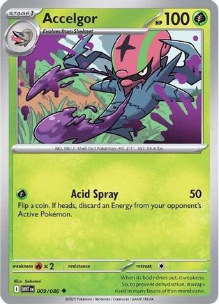 Image of Accelgor 009/086  - Reverse Holofoil SV White Flare - Uncommon