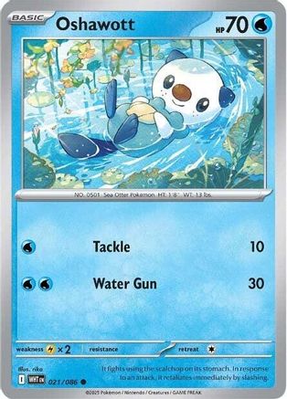 Image of Oshawott 021/086  - Holofoil SV White Flare - Common
