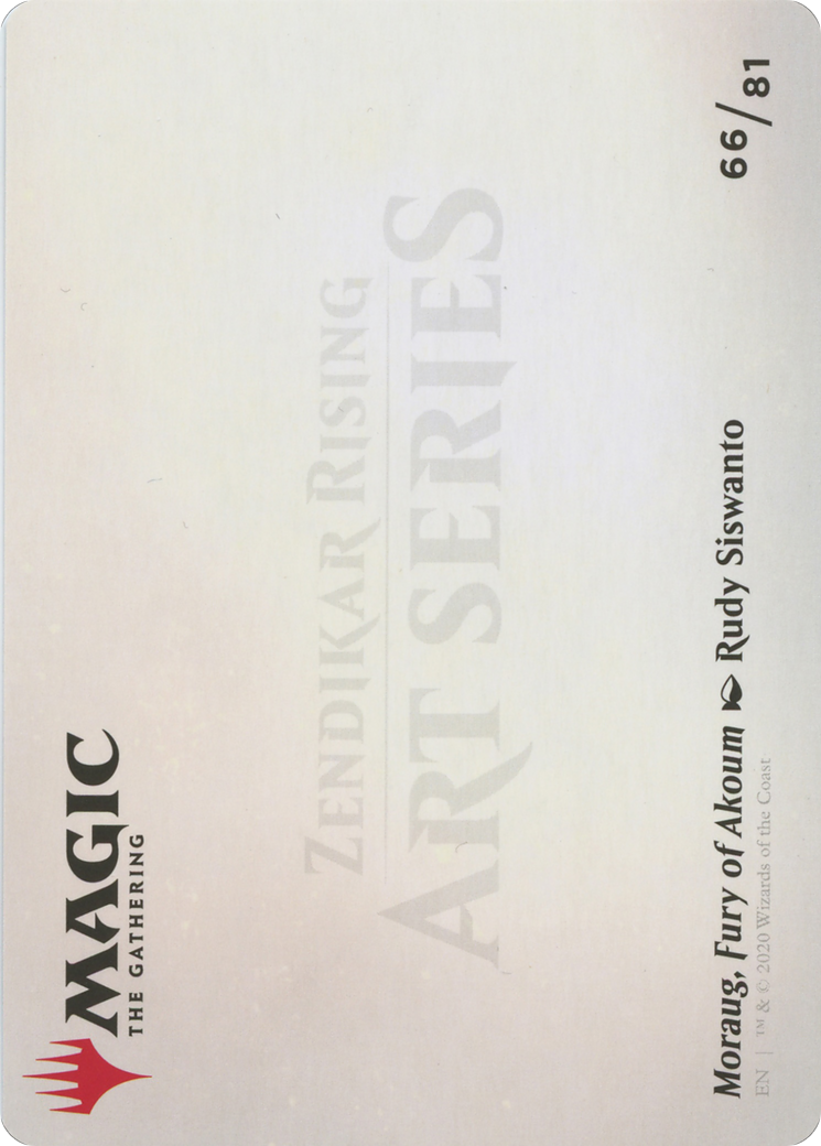 Image of Moraug, Fury of Akoum // Moraug, Fury of Akoum (AZNR-066) - Zendikar Rising Art Series (Borderless) Foil