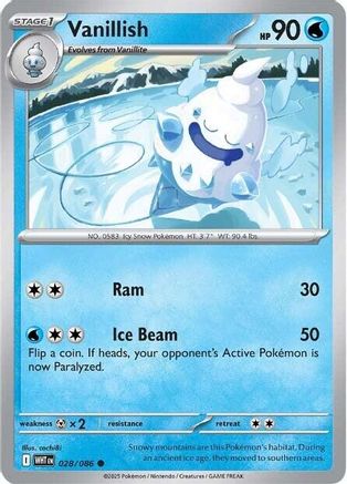 Image of Vanillish 028/086  - Reverse Holofoil SV White Flare - Common