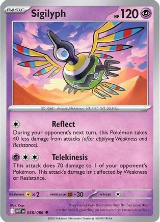 Image of Sigilyph 038/086  SV White Flare - Uncommon