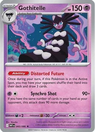 Image of Gothitelle 043/086  - Reverse Holofoil SV White Flare - Rare
