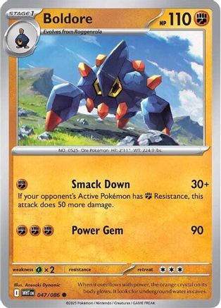Image of Boldore 047/086  - Reverse Holofoil SV White Flare - Common