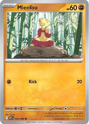 Image of Mienfoo 052/086  - Reverse Holofoil SV White Flare - Common