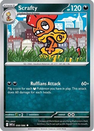 Image of Scrafty 058/086  SV White Flare - Uncommon