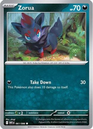 Image of Zorua 061/086  - Reverse Holofoil SV White Flare - Common