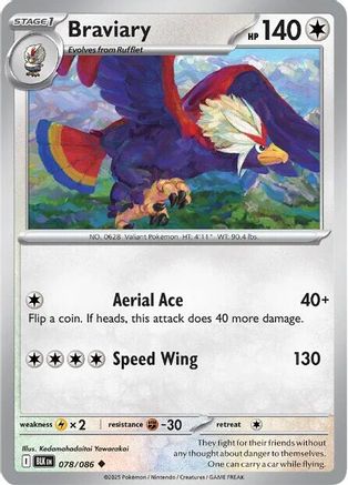 Image of Braviary 078/086  SV Black Bolt - Uncommon