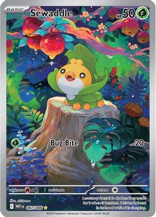 Image of Sewaddle 087/086  - Holofoil SV White Flare - Illustration Rare