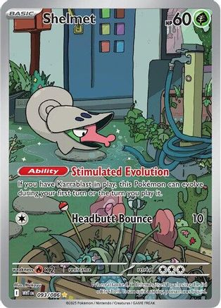 Image of Shelmet 093/086  - Holofoil SV White Flare - Illustration Rare