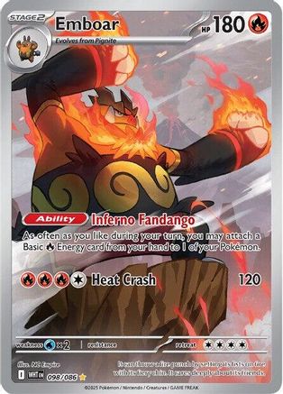 Image of Emboar 098/086  - Holofoil SV White Flare - Illustration Rare