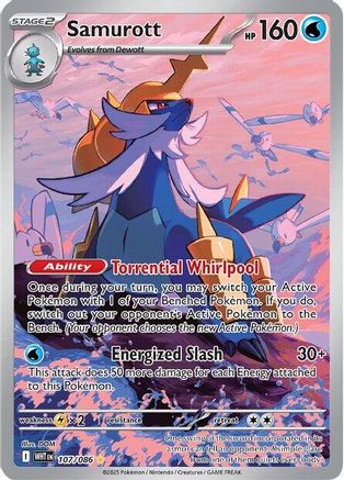 Image of Samurott 107/086  - Holofoil SV White Flare - Illustration Rare