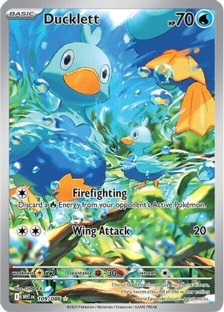 Image of Ducklett 109/086  - Holofoil SV White Flare - Illustration Rare