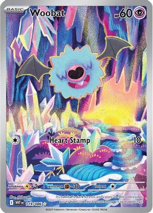 Image of Woobat 119/086  - Holofoil SV White Flare - Illustration Rare