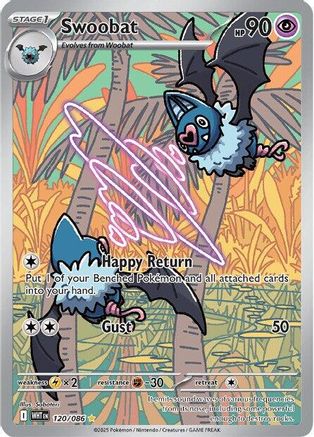 Image of Swoobat 120/086  - Holofoil SV White Flare - Illustration Rare