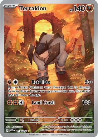 Image of Terrakion 135/086  - Holofoil SV White Flare - Illustration Rare