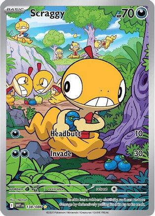 Image of Scraggy 138/086  - Holofoil SV White Flare - Illustration Rare