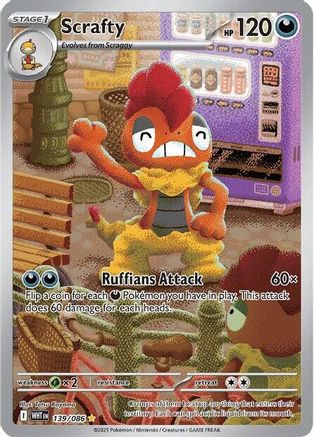 Image of Scrafty 139/086  - Holofoil SV White Flare - Illustration Rare