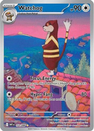 Image of Watchog 153/086  - Holofoil SV White Flare - Illustration Rare