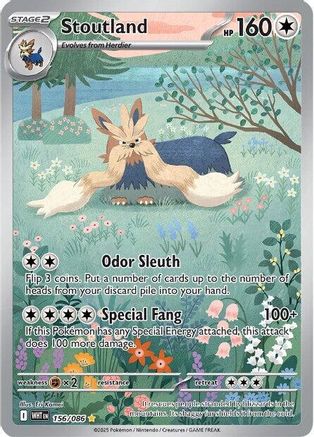 Image of Stoutland 156/086  - Holofoil SV White Flare - Illustration Rare